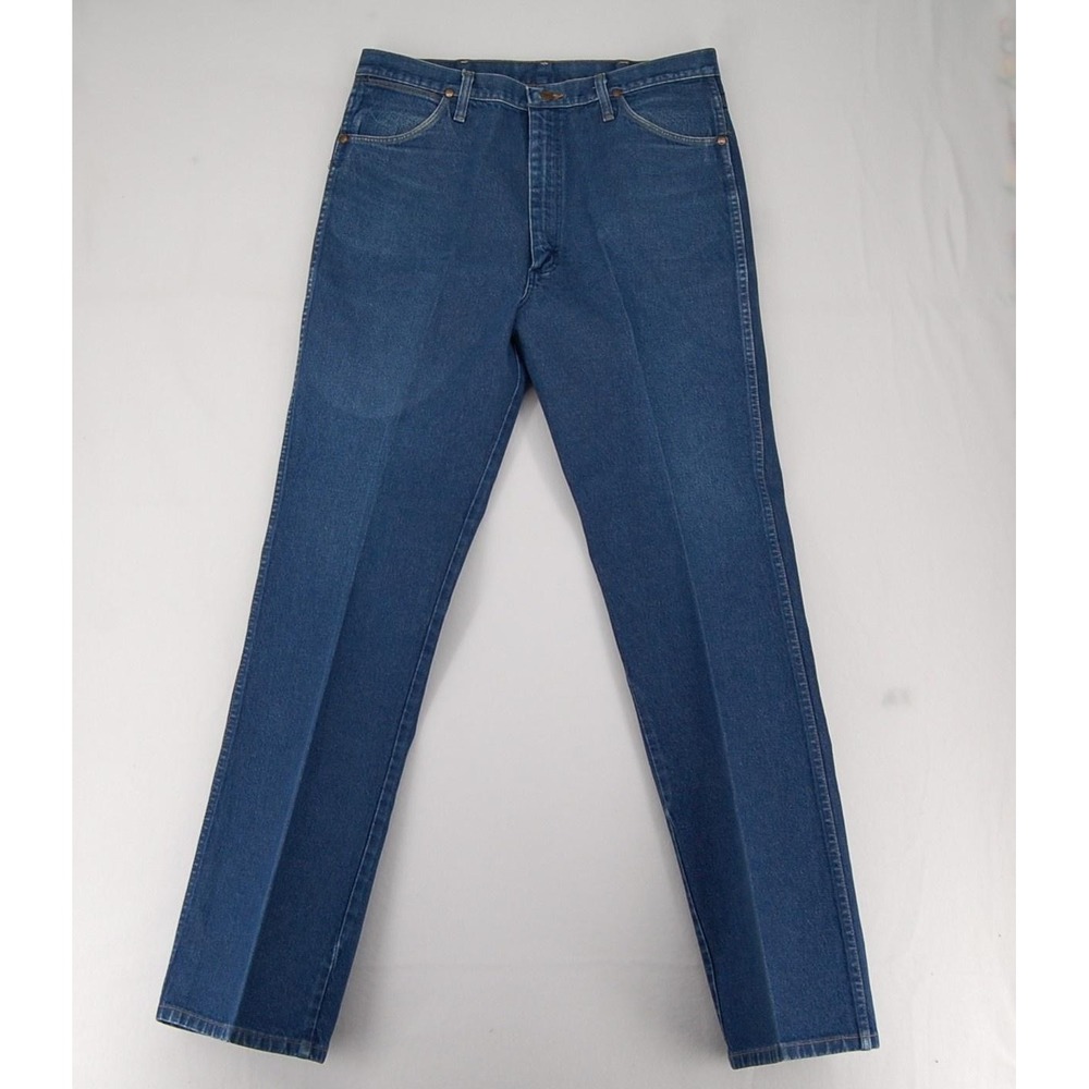 Wrangler Jeans Mens 38x34 Blue 936DEN Cowboy Cut Western Slim Fit Denim